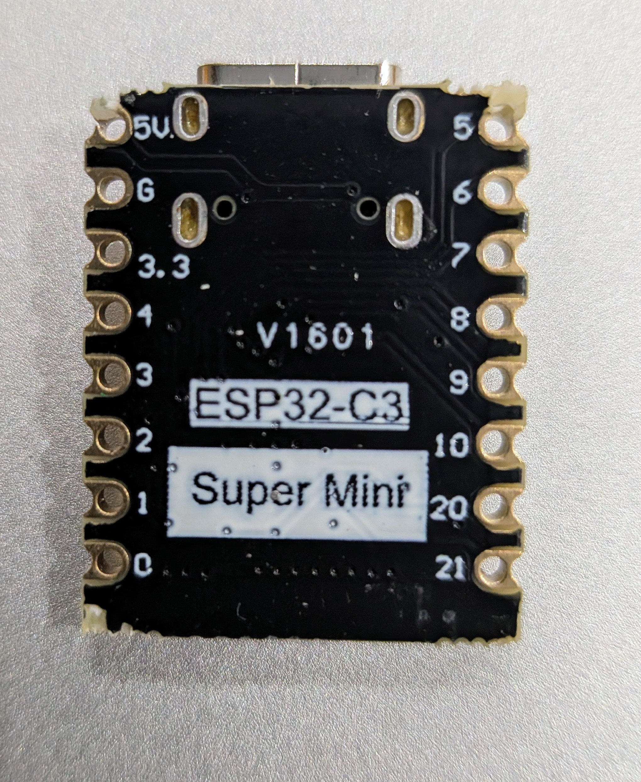 ESP32-C3 Super Mini back - pin labels including GPIO4, GPIO5, GPIO6