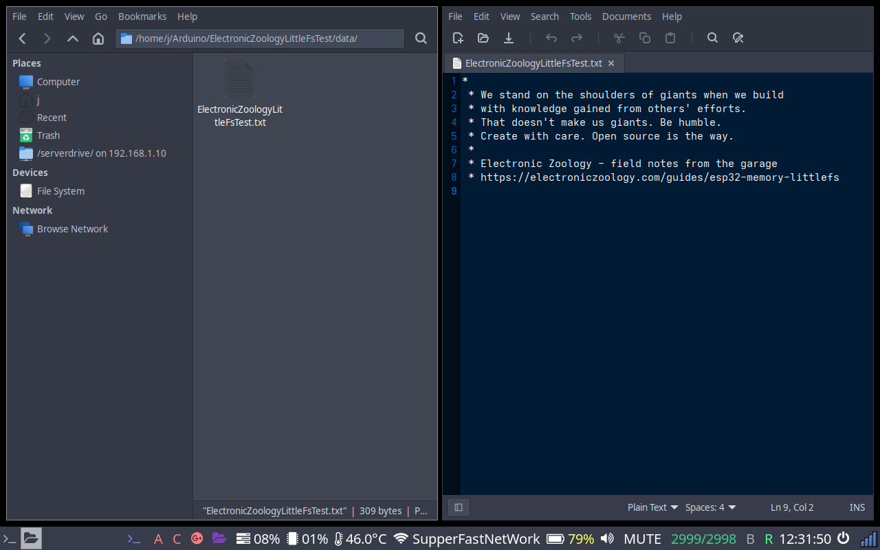 data folder open showing a text file inside, with the file contents visible in a text editor
